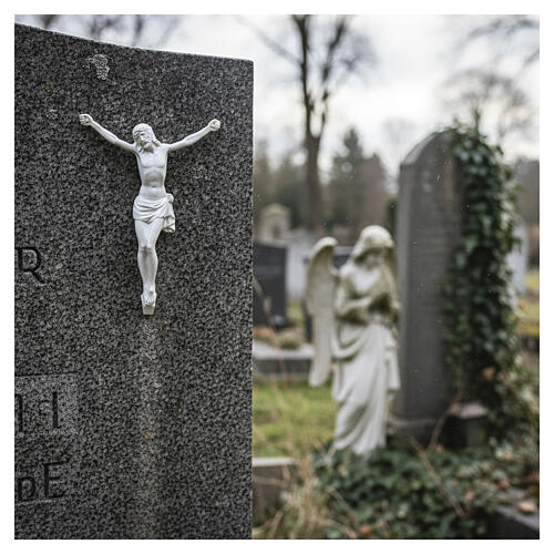 White enamel crucifixion application of the Body of Christ for outdoor use 2