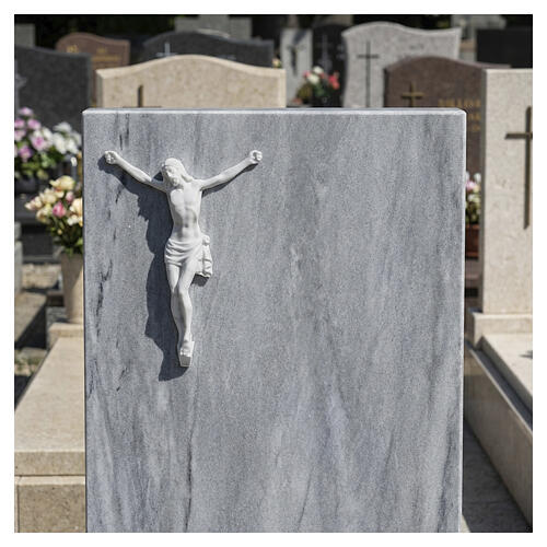 Wall Cross with Christ with Outstretched Arms Carrara Marble-Effect Finish 2