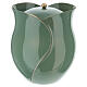 Flower Cremation Urn, Aqua Green, 20 cm s1