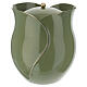 Flower-shaped cinerary urn for cemetery use, green colour, 8 in s1