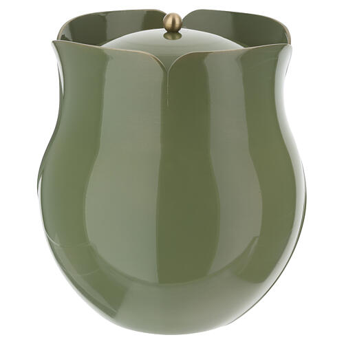 Urna na prochy w kształcie kwiatu, zielona, 20 cm 3