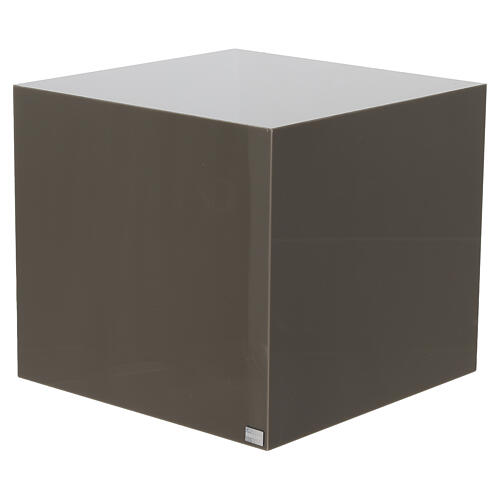 Urna cinerária com motivo floral cinza-acastanhada 20 cm 4