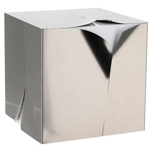 Urne cinéraire revêtue d'acier blanc 20 cm 3