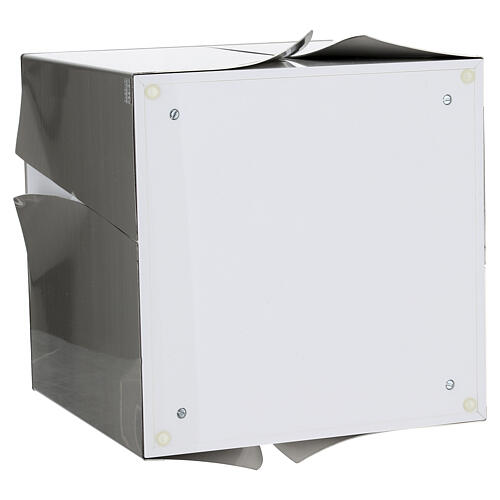 Cremation urn covered in white steel, 20 cm 5