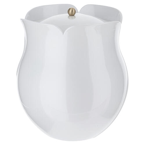 Cinerary urn, pearl white, 8 in 3
