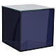 Cubic cinerary urn in blue glass, 8 in s4