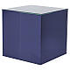 Urne cinéraire cubique en verre bleu 20 cm s1