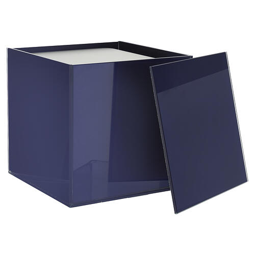 Cubic Blue Glass Cemetery Urn, 20 cm 3