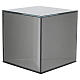 Grey glass cubic cremation urn, 8 in s1