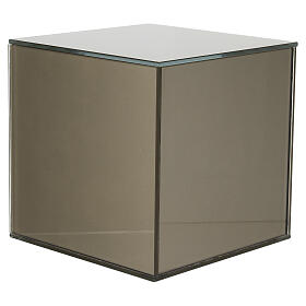 Urna cineraria de vidrio color bronce cúbica 20 cm