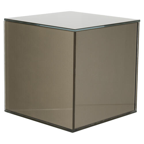 Urna cineraria de vidrio color bronce cúbica 20 cm 1