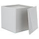 Urna cinerária cúbica de vidro branco 20 cm s3