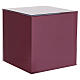 Cubic red glass cinerary urn, 8 in s1