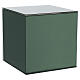 Cubic green glass cinerary urn, 8 in s1