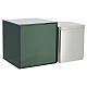 Urna cinerária cúbica de vidro verde 20 cm s5