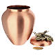 Cinerary urn in copper with decorative vine motif, 10 in s5
