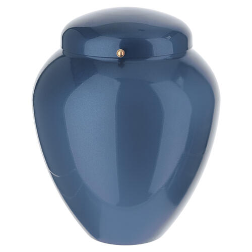 Cinerary urn in blue metallised aluminium, 10 in 3