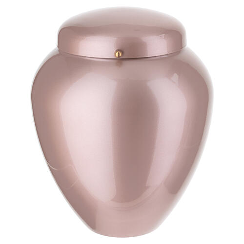 Cinerary urn for outdoor use in pink metallised aluminium, 10 in 3