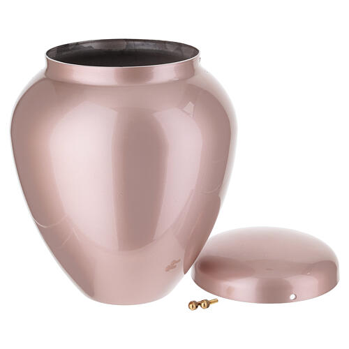 Zewnętrzna urna na prochy z aluminium, różowo-metalizowana, 25 cm 4