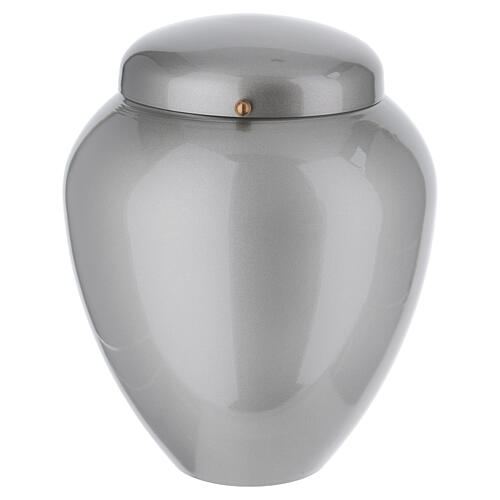 Urna na prochy z aluminium, wykończenie metalizowane, kolor taupe, 25 cm 3