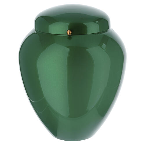 Urna cmentarna na prochy z aluminium, zielona, 25 cm 3