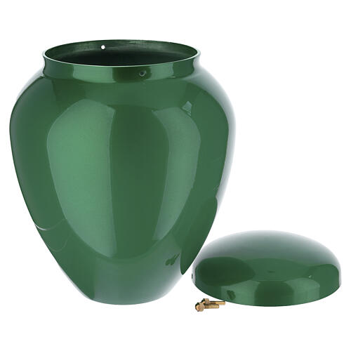 Urna cmentarna na prochy z aluminium, zielona, 25 cm 4