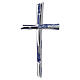 Croix moderne acier détails émail bleu pour extérieur s1