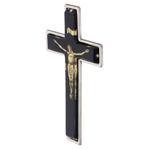 Cruz funerária de parede em aço com figura de Cristo integrada 20 cm 3