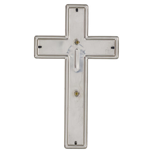 Cruz funerária de parede em aço com figura de Cristo integrada 20 cm 5