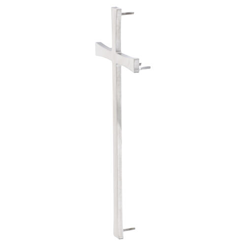 Simple stainless steel wall-mounted Latin cross for outdoor use 3