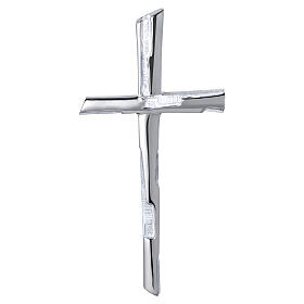 Modern stainless steel cross with white enamels for outdoor use