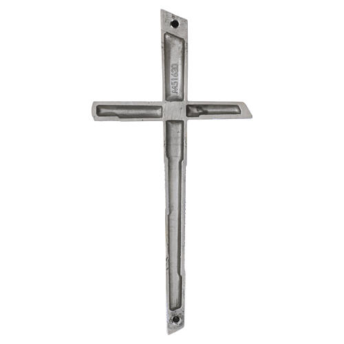 Modern stainless steel cross with white enamels for outdoor use 5