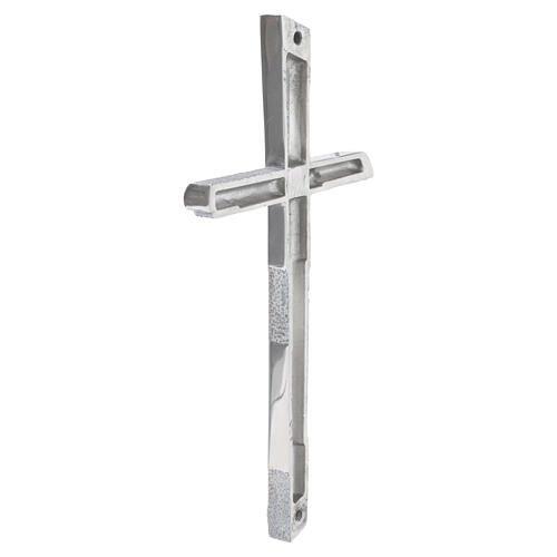 Cruz moderna de aço inoxidável com esmaltes brancos para exterior 4