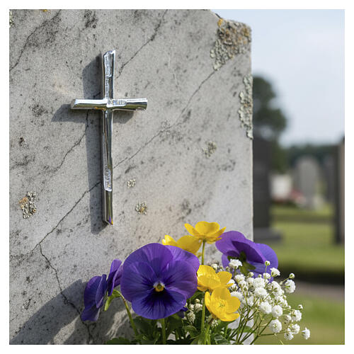 Modern Stainless Steel Cross with White Enamels for Outdoor Use 2