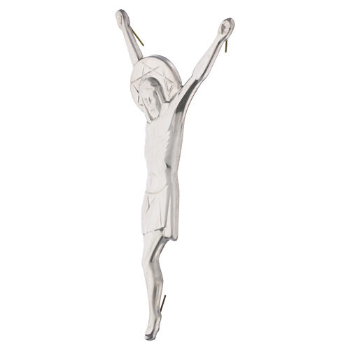 Croix murale avec figure du Christ en acier poli 3