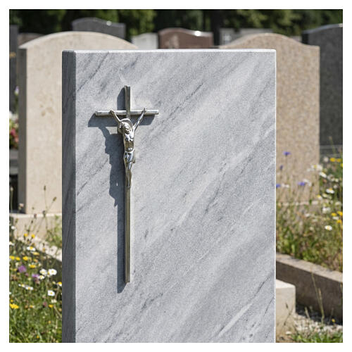 Wall cross with integrated figure of Christ in steel for commemorative installations 2