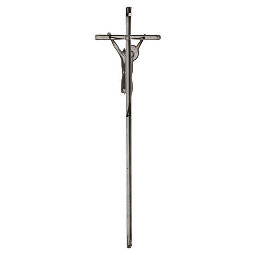 Wall cross with integrated figure of Christ in steel for commemorative installations 4