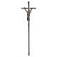 Wall cross with integrated figure of Christ in steel for commemorative installations s4
