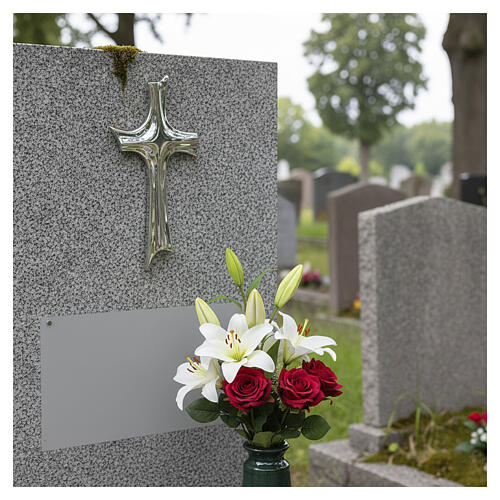 8-inch modern glossy steel wall cross for outdoor use, lost wax 2