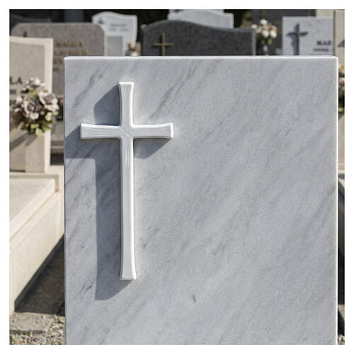 Glossy white porcelain wall cross for outdoor use 2