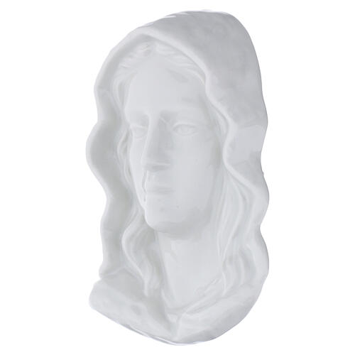 Placa rostro Virgen porcelana blanca para exterior 3