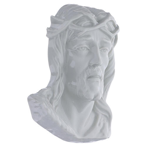 Funerary Christ wall plaque in white porcelain 4