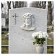Placa funeraria Cristo pared de porcelana blanca s2