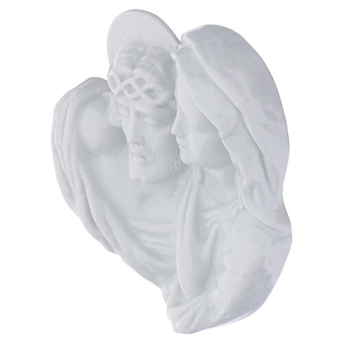 White porcelain Pietà plaque for outdoor use 3