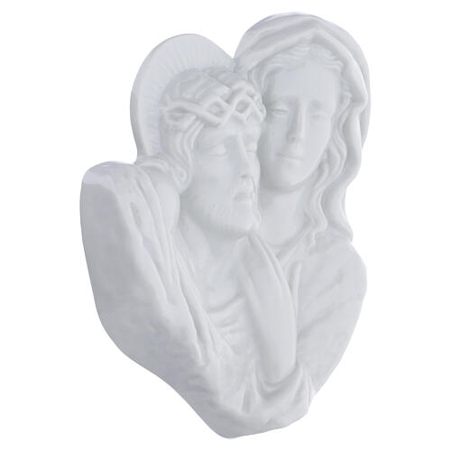 Plaque Pietà porcelaine blanche pour extérieur 4