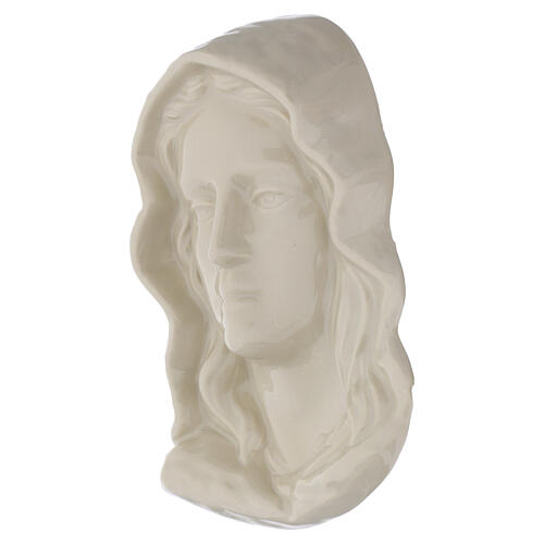 Beige Porcelain Virgin Face Wall Plaque for Outdoor Use 3