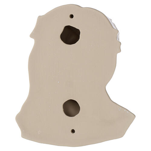 Placa rosto de Cristo coroa de espinhos em porcelana bege para exterior 4