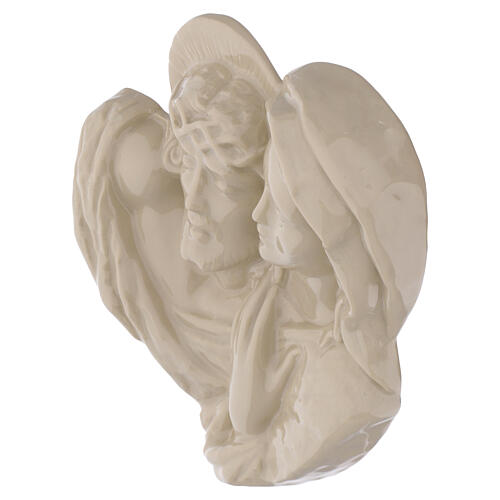 Beige porcelain Pietà wall plaque for outdoor use 3