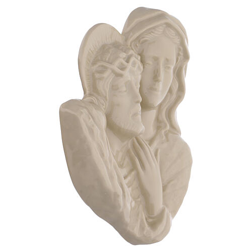 Beige Porcelain Pieta Wall Plaque for Outdoor Use 4