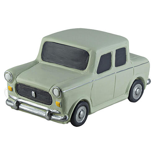 Light green vintage car ceramic cinerary urn, cold-applied finish 1